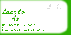 laszlo ax business card